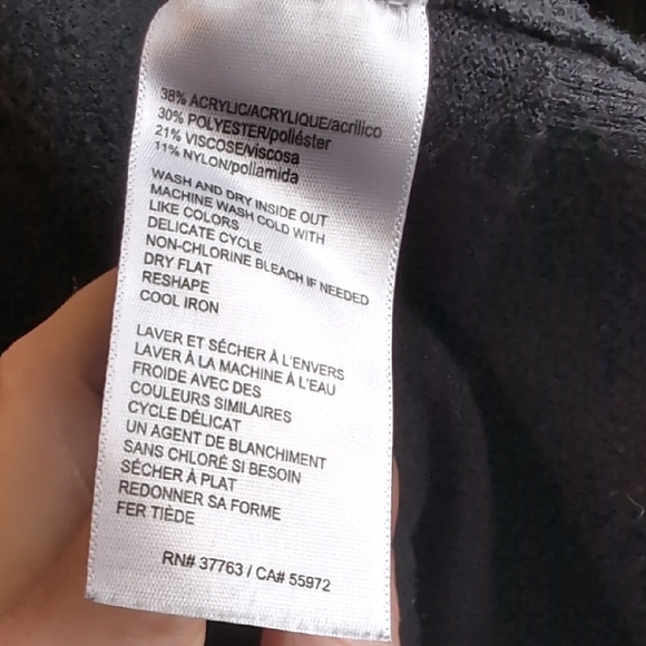 Women's Black Sweater with White Accents - Picture 5 of 5